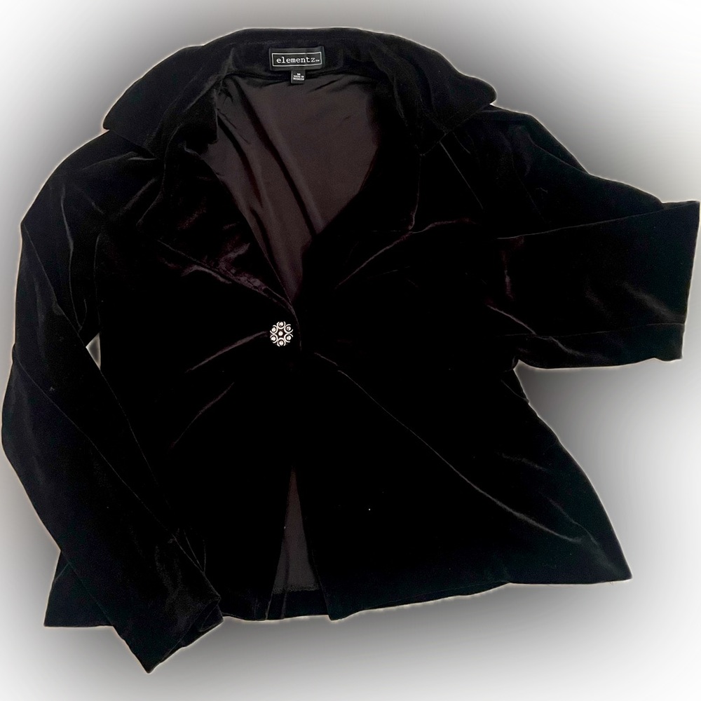 velvet black long sleeve top